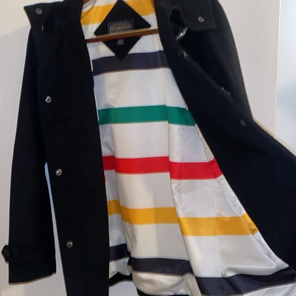 NWOT Pendleton Hooded Pea Coat Black Sz Med - Picture 10 of 17